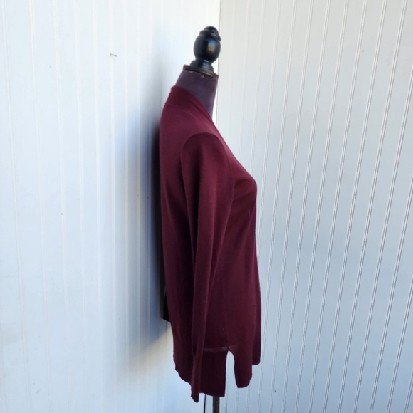 Ann Taylor Women's Open Front Thin Knit Cardigan Duster Sweater Wool Acrylic M - Picture 4 of 9